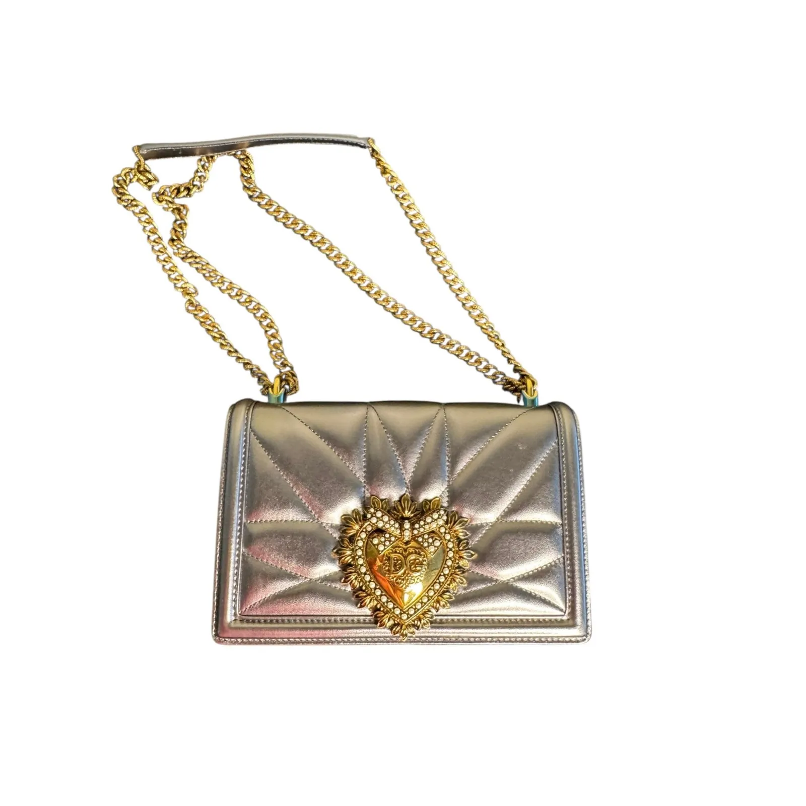 Dolce & Gabbana Medium Devotion Shoulder Bag in Silver - Image 2