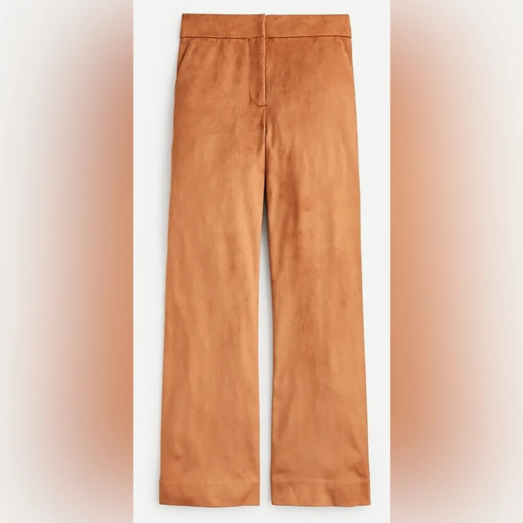 J.Crew women’s Hayden kick out tan crop pant in faux suede size 12 NWT - Image 2