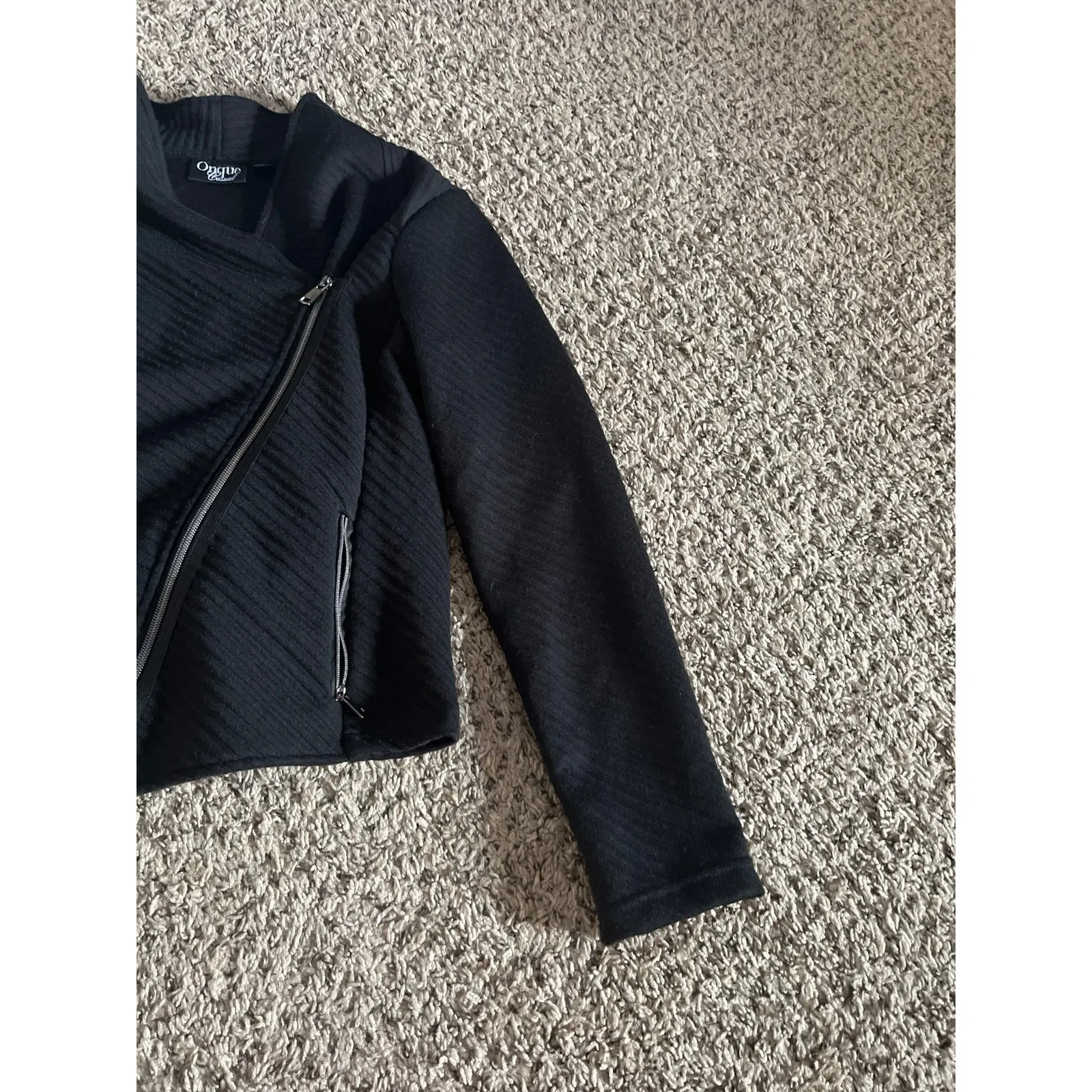 Onward Casual Women's Moto Texture Black‎ Jacket Size Medium - Image 3