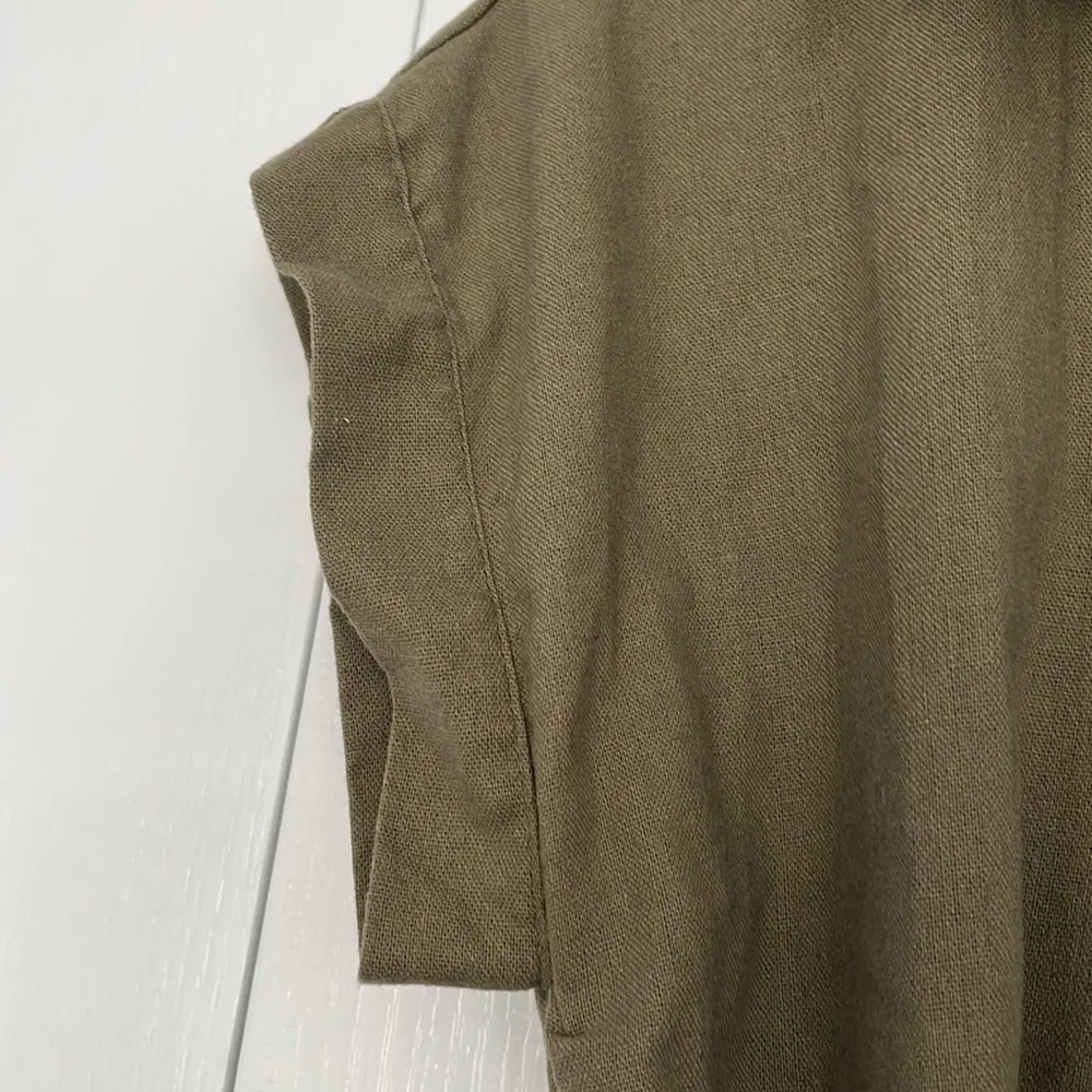 Army green buttoned down dress Size L - Image 3