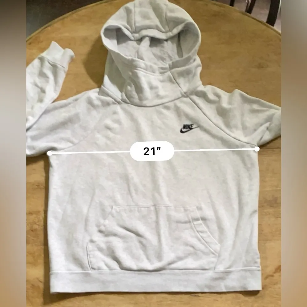 Nike Sportswear Essentials Women’s Sz‎ M Heather Gray Funnel-Neck Fleece Hoodie - Image 10