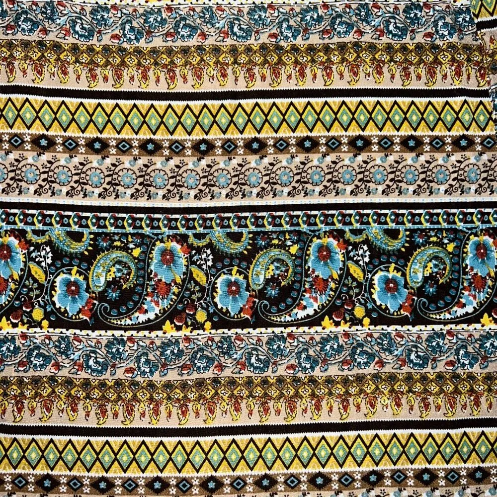 Umgee Multi-Colored Paisley 3/4 Sleeve with Lace Tunic Dress Size XL NWOT - Image 6