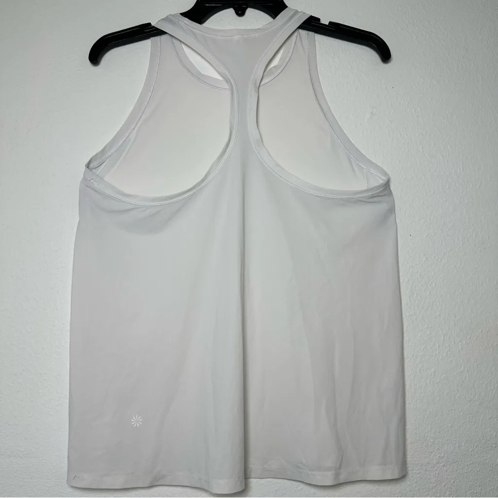 Athleta White Racerback Breathable Athletic Tank Top in Size Small - Image 4