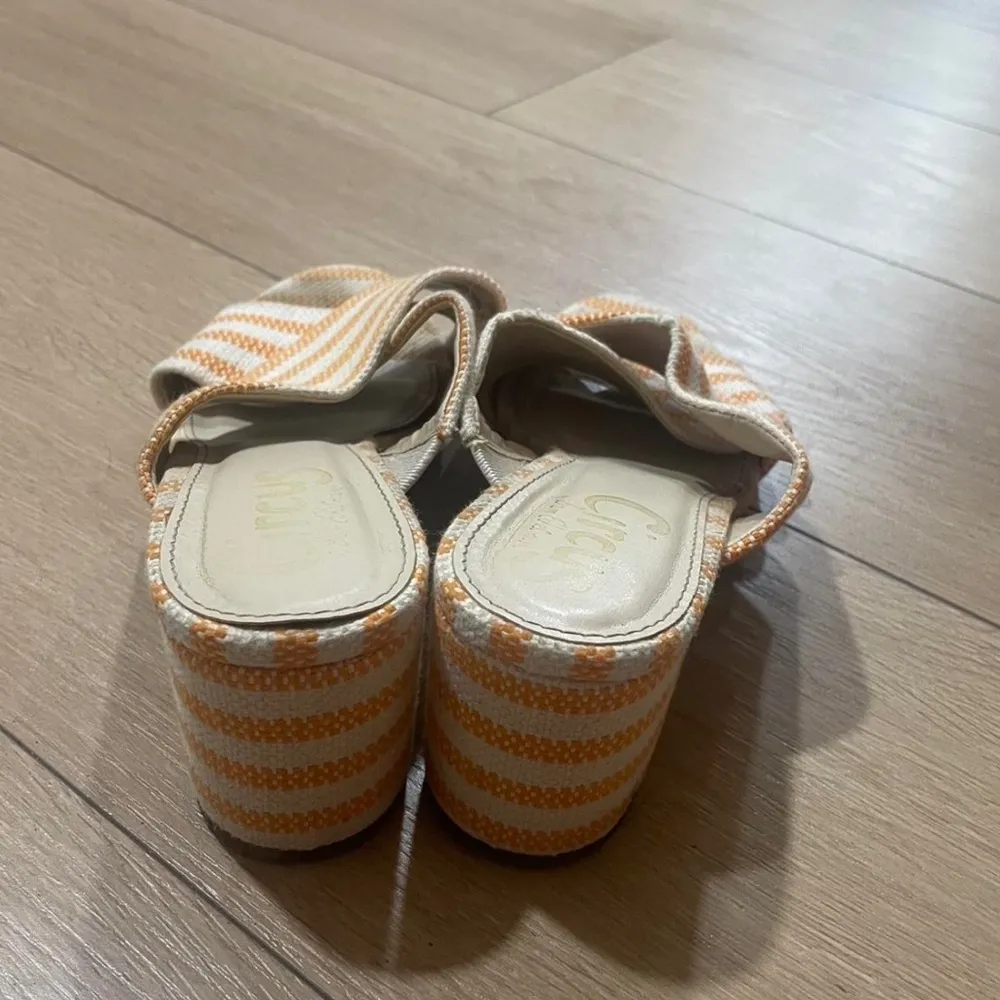 Striped orange and Cream Women's Heels - Image 7