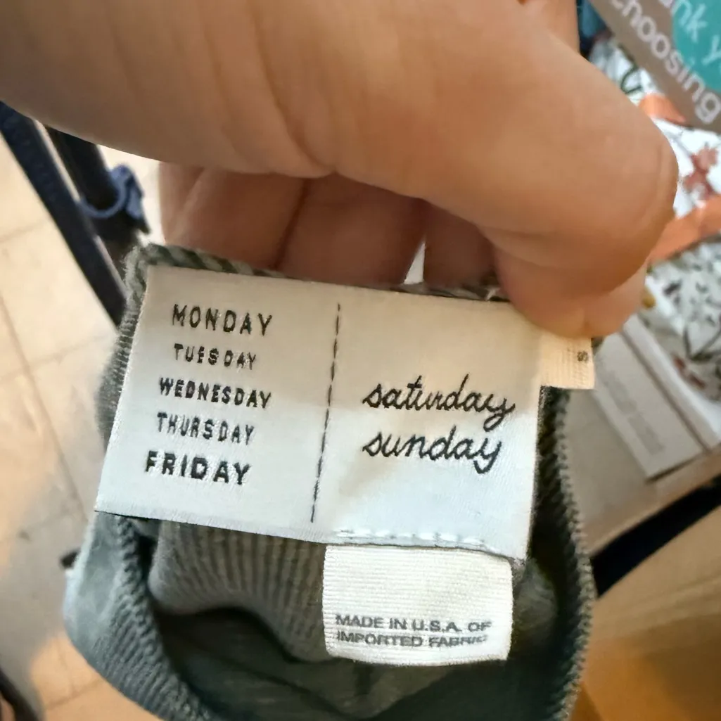 Anthropologie Saturday Sunday Green Cropped Ribbed Tee - Image 4