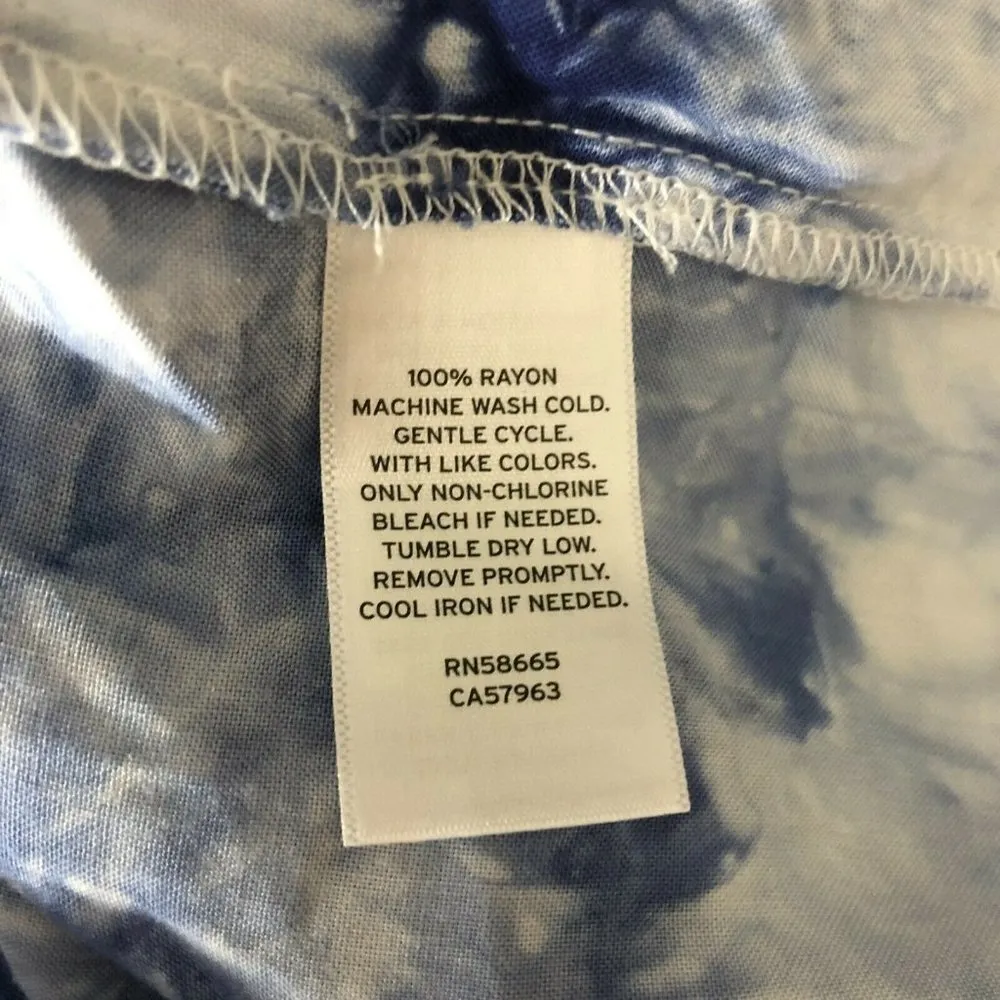 BP Womens Blouse Button Down Shirt Top Tie Dye Oversized Long Sleeve Blue Size S - Image 4