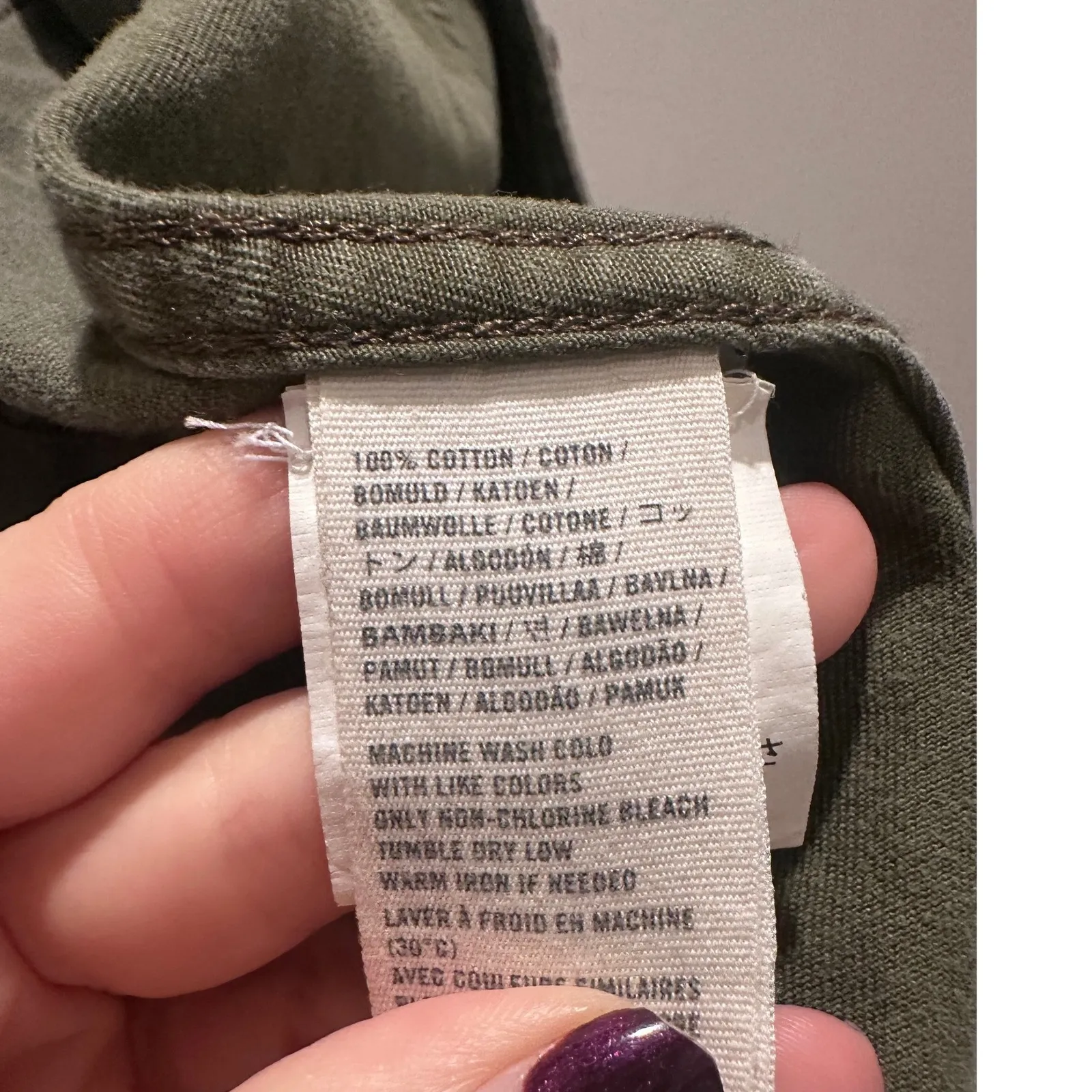 Vintage Abercrombie & Fitch Army Green Button Up Collared Shirt Medium Cotton - Image 6