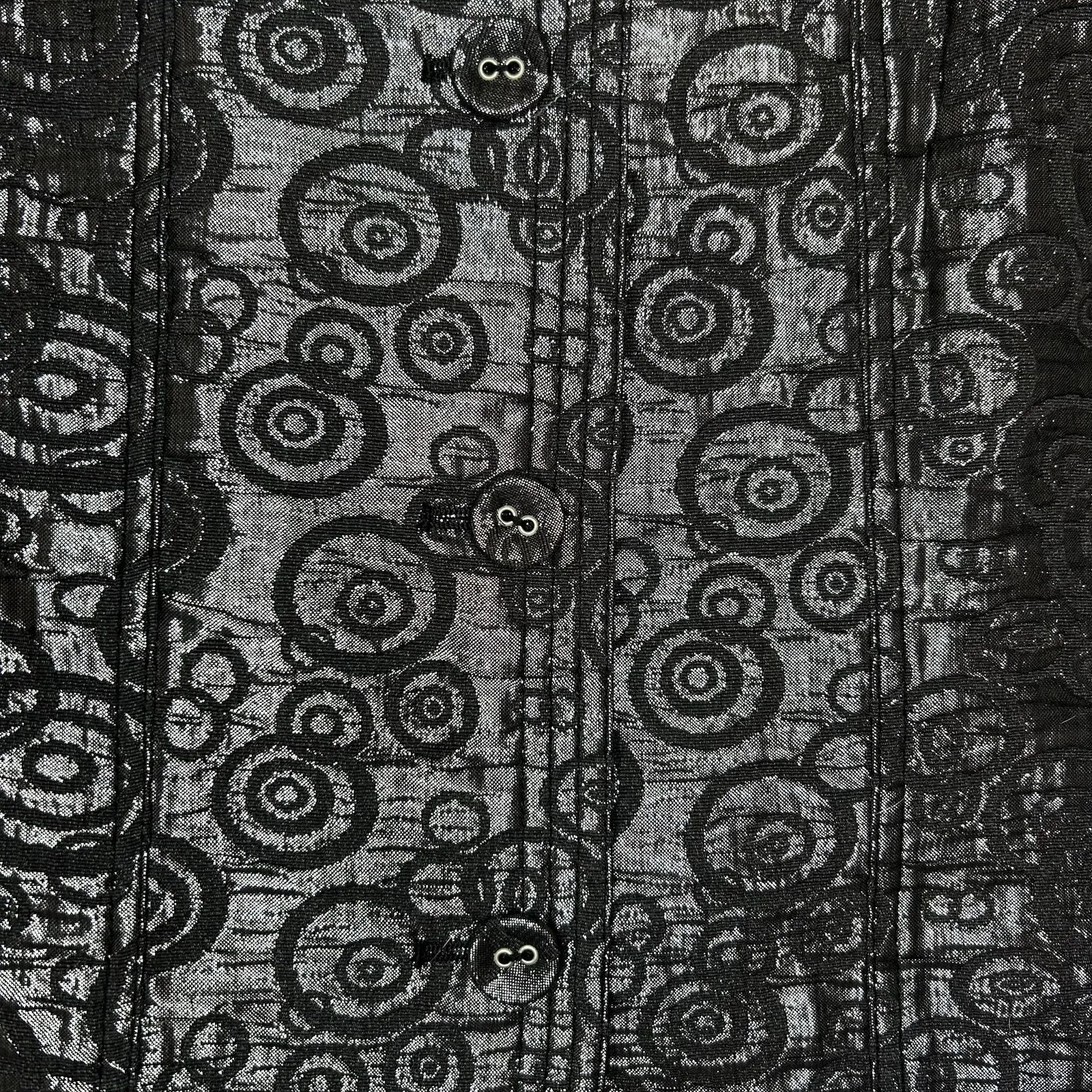 Ruby‎ Rd Jacket Blazer L Size 20W Black Silver Swirl Metallic Button Up Holiday - Image 5