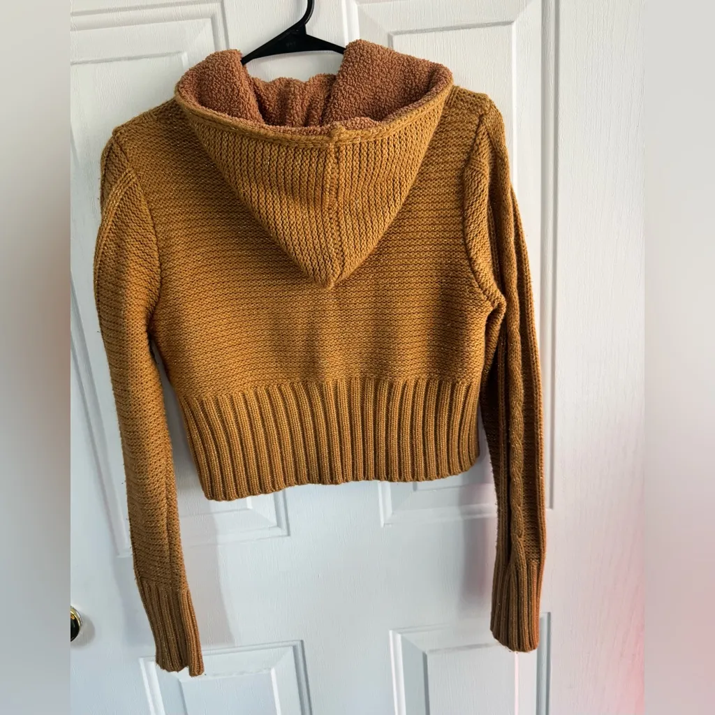 BB JEANS Women’s Sherpa Lined Knit Cardigan Sweater Size M Mustard Orange Size M - Image 8