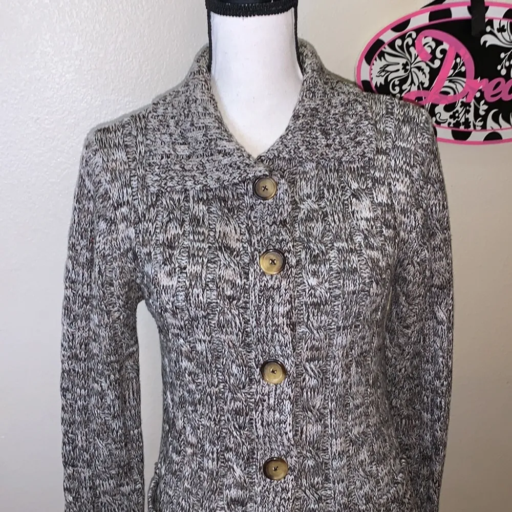 By Design acrylic long sleeve button Down cardigan sweater Tan Size M - Image 2
