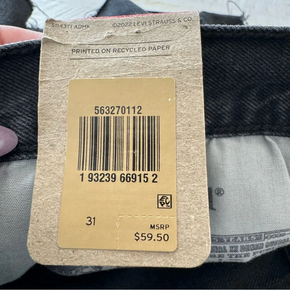 Levi’s 501 Denim Jean Shorts NWT size 31 Button Fly Black Mineral Wash - Image 4