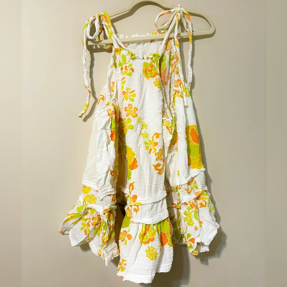 Free People floral print babydoll dress with ruffle hem - Image 2