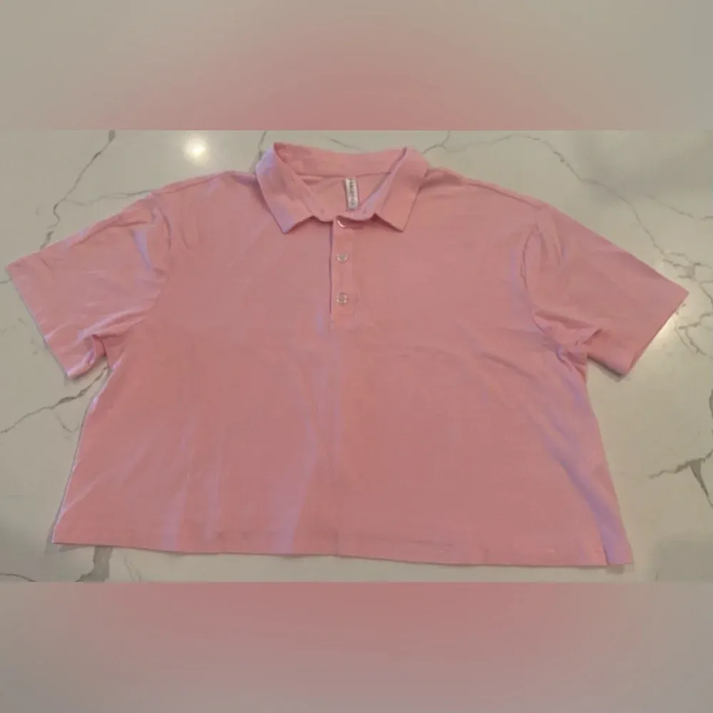 FABLETICS Boxy Short-Sleeve Polo Orchid Pink Large‎ NWOT - Image 6