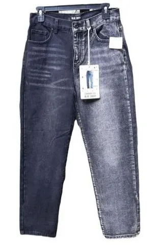 Blue Savvy Jeans Straight Leg Mom Fit 2 tones denim Black Grey Size 7/28 - Image 1