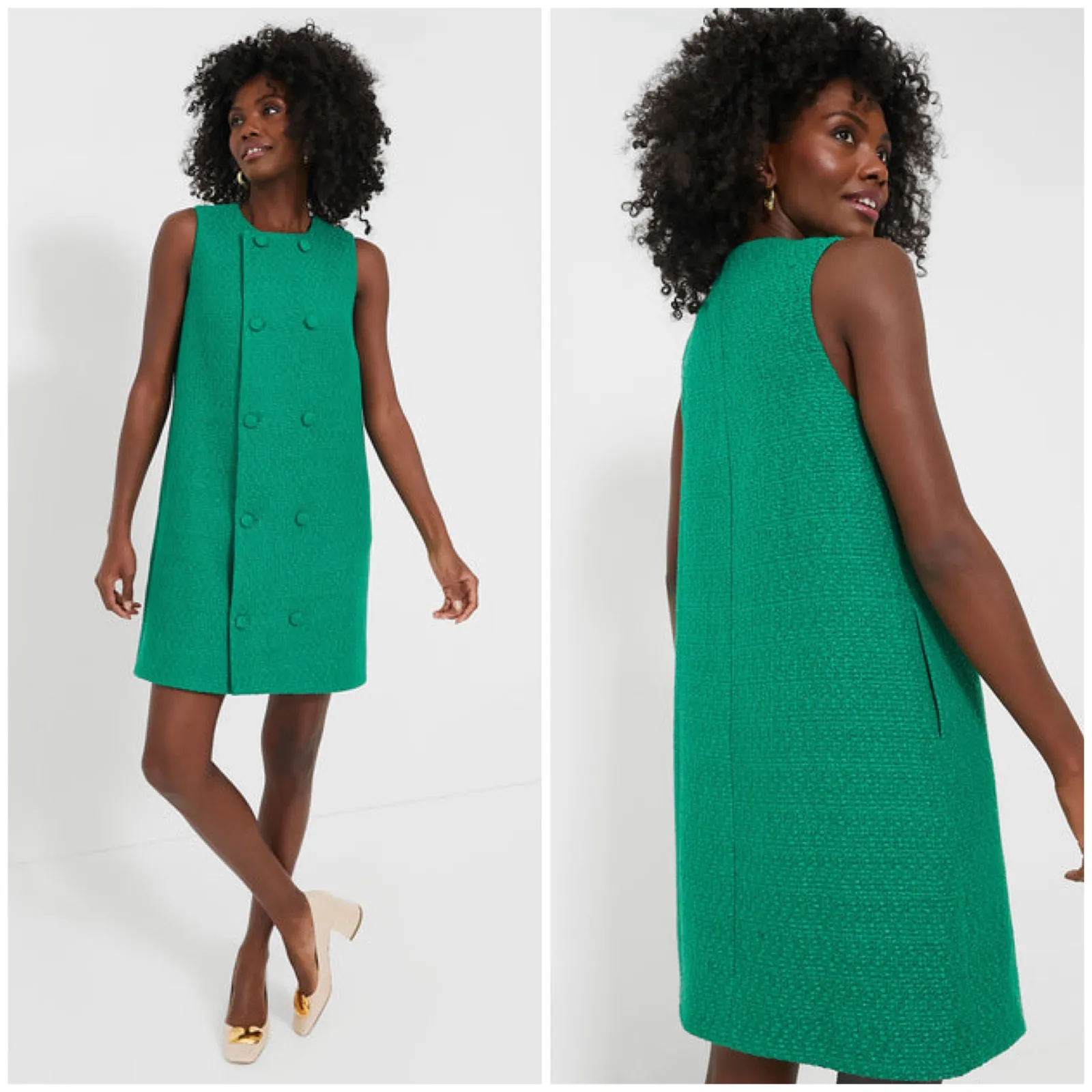 NEW Tuckernuck Pomander Place Green Tweed Dress - Image 2