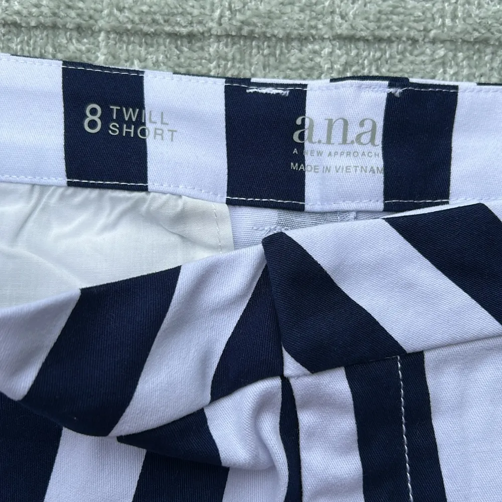 Navy and White Striped Shorts - Image 2