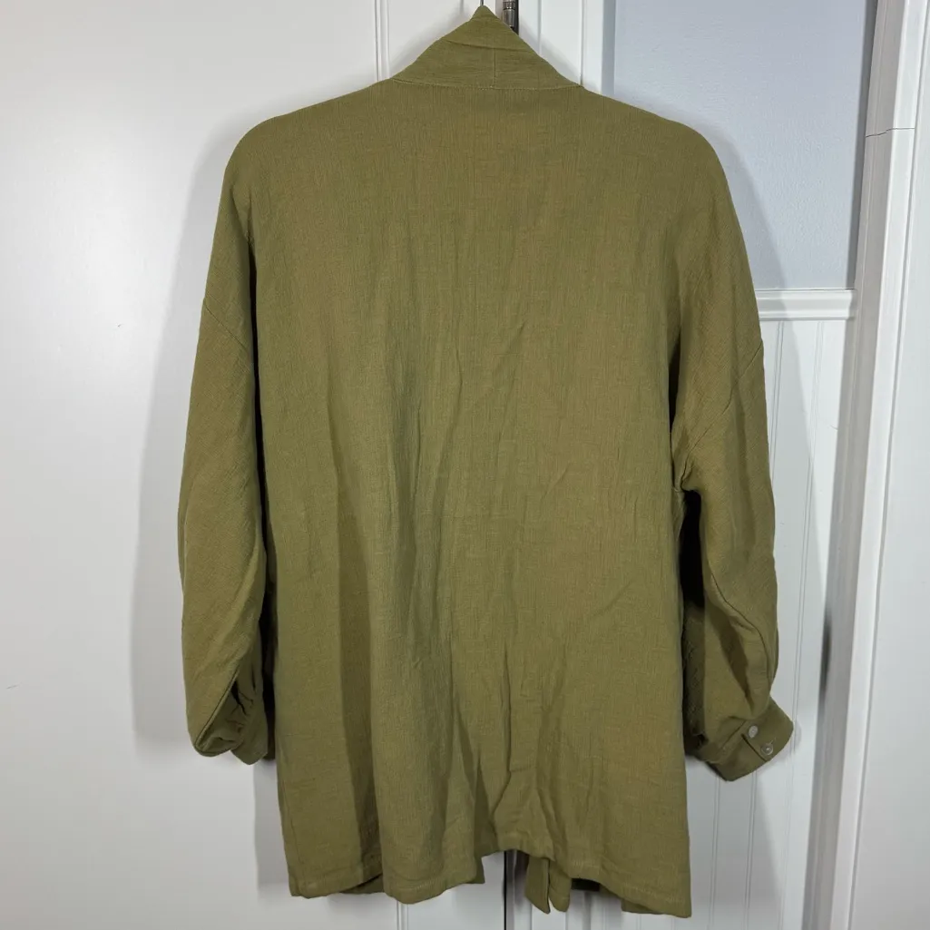 Maurie & Eve Designer Indus Kimono Top in green size 2 100% cotton - Image 5