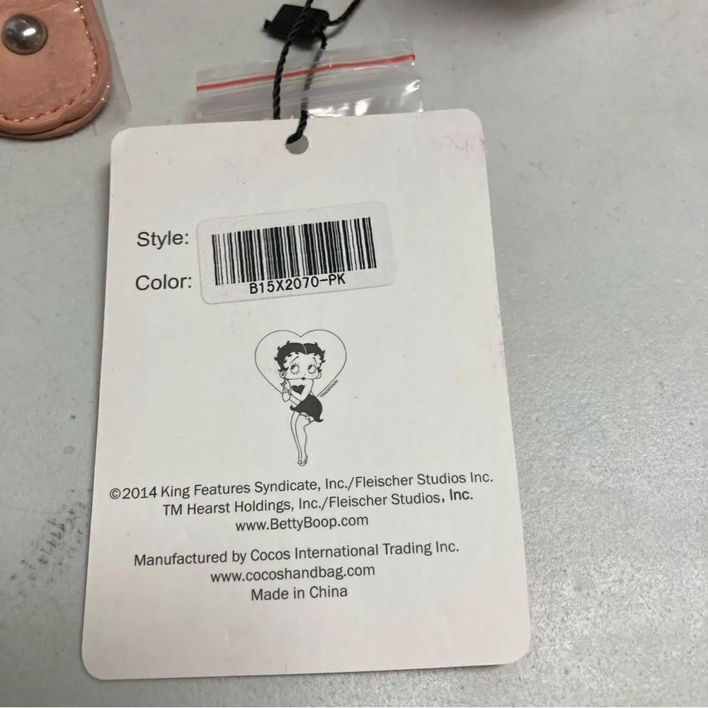 BETTY BOOP Women’s Crossbody‎ Pink  
8.5 X3X8.5 New With Tags Studded - Image 7