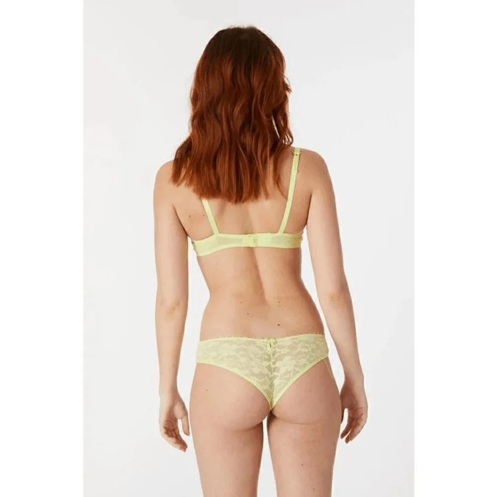 Maison Lejaby Miss Top Half Cup Bra Sunny Neon Yellow Green 32B NWOT Size undefined - Image 11