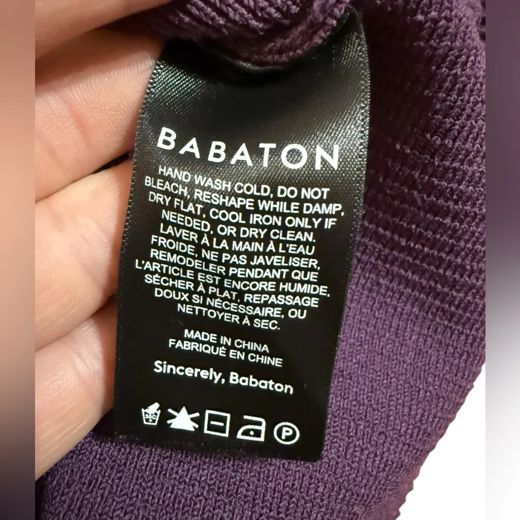 Aritzia Babaton Sculpt Knit Squareneck Ribbed Cropped Tank Sz M Rich Purple - Image 4