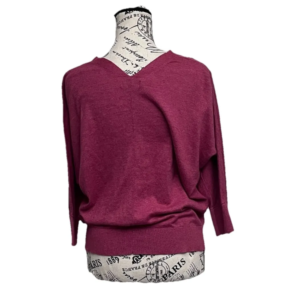 CHAPS Purple Cropped Sweater Preppy Coastal Beach Coquette Preppy Cotton Boho M - Image 5