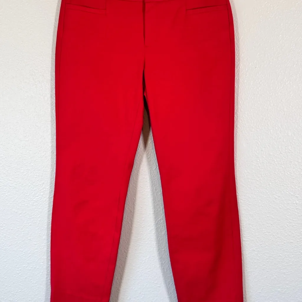 Banana Republic Red Sloan Crop Trouser Dress Pants Womens 6 Low Rise Preppy - Image 13