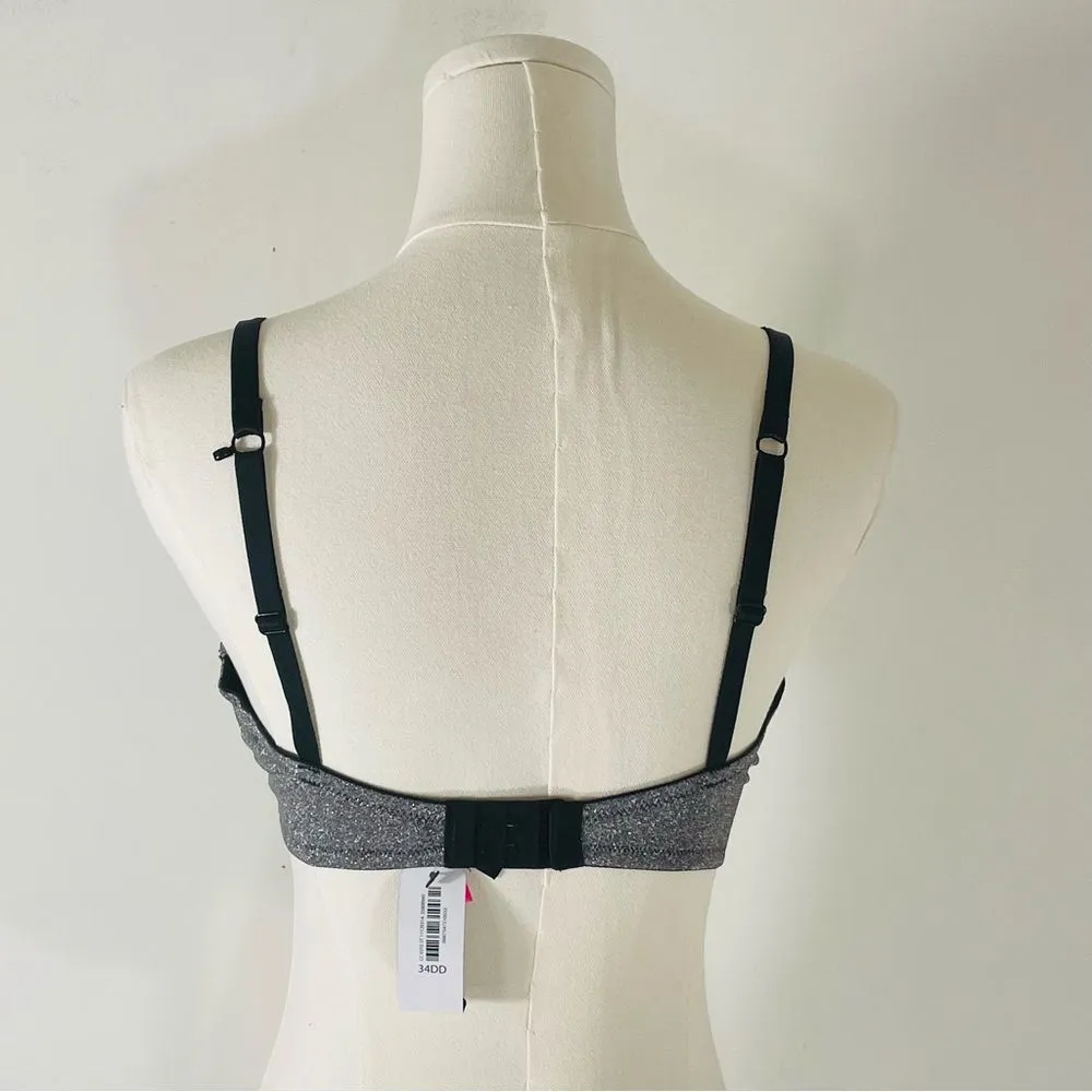 La SENZA Metallic Silver & Black Lightly Padded Underwire Bra Size 34DD NWT - Image 2