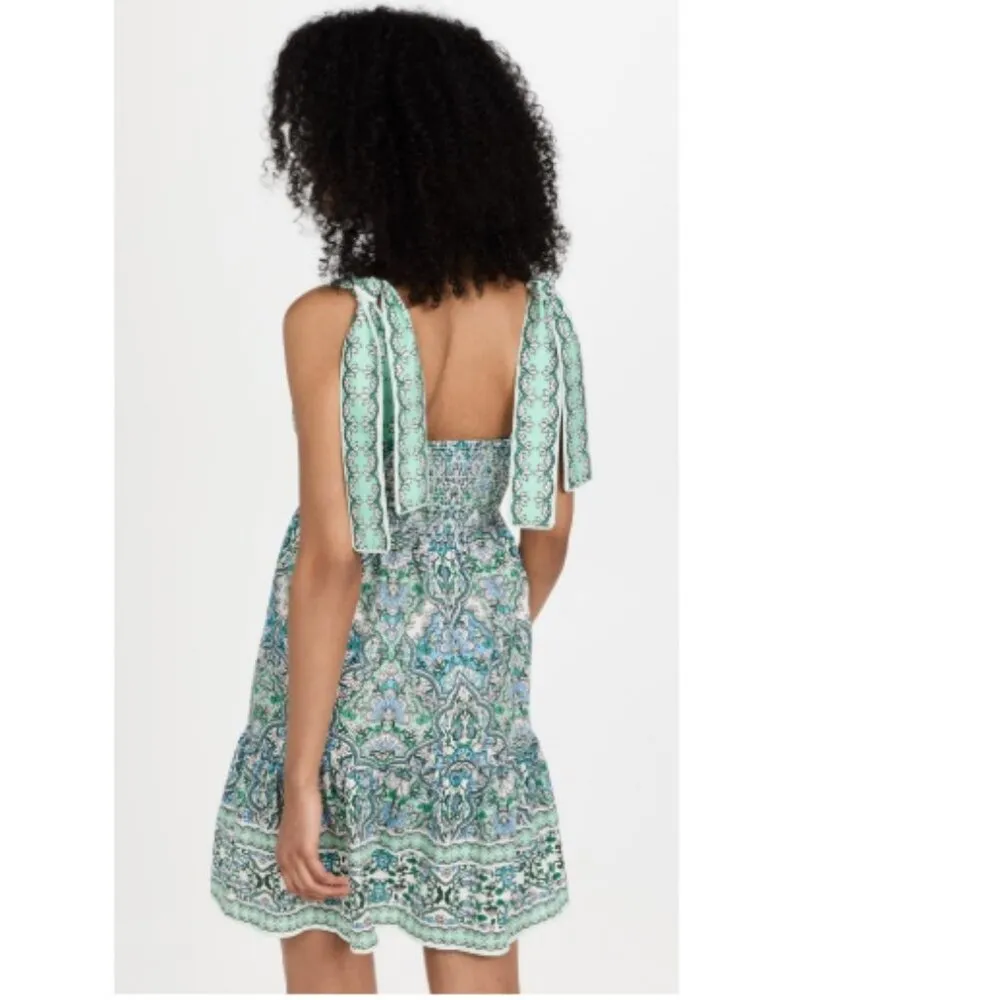 Shoshanna  Raleigh Tiered Square-Neck Mini Dress, Mint Green | Size 2 - Image 2