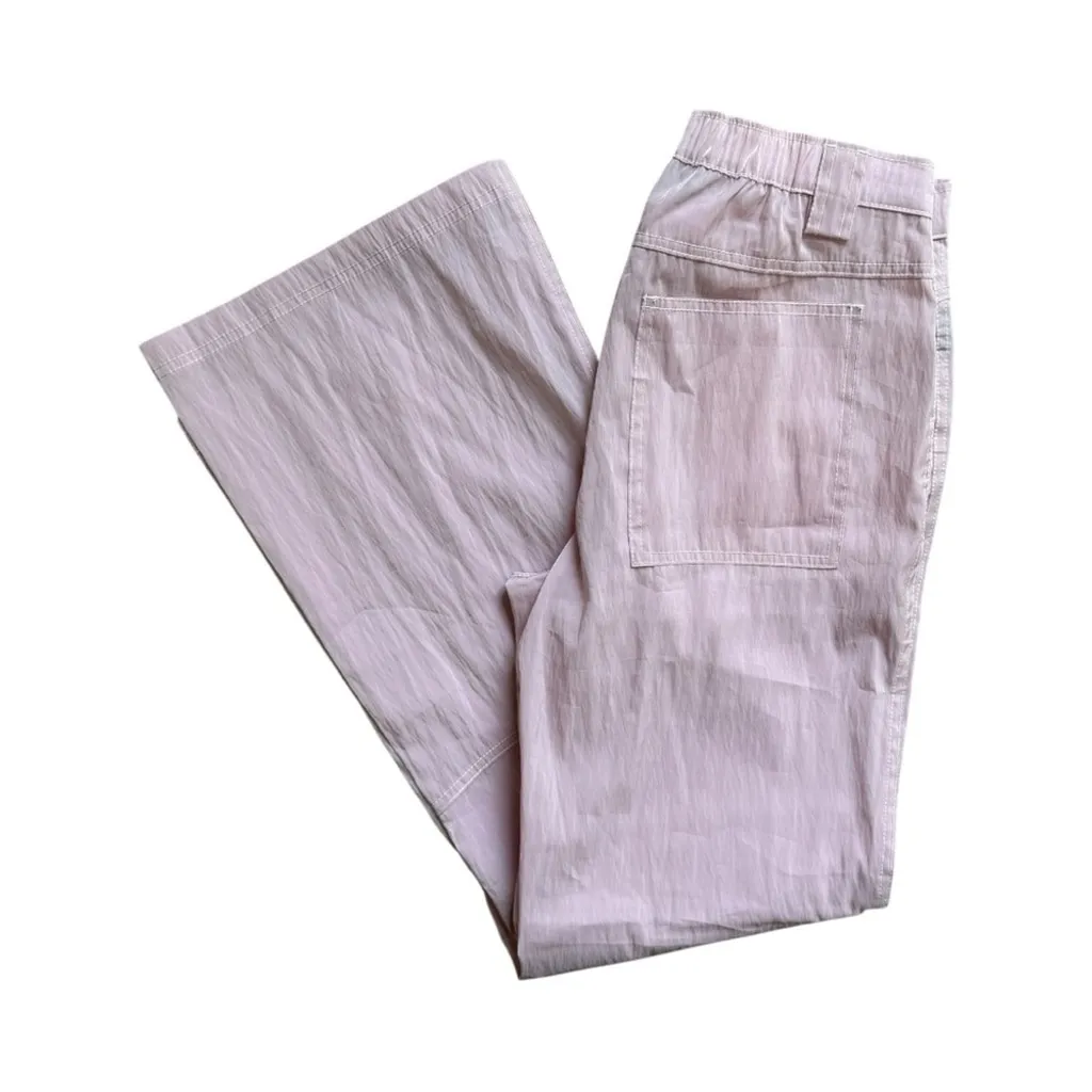 NWT Silence + Noise Bailey Pink Nylon Cargo Pants Low Rise Wide Leg Size 4 - Image 3