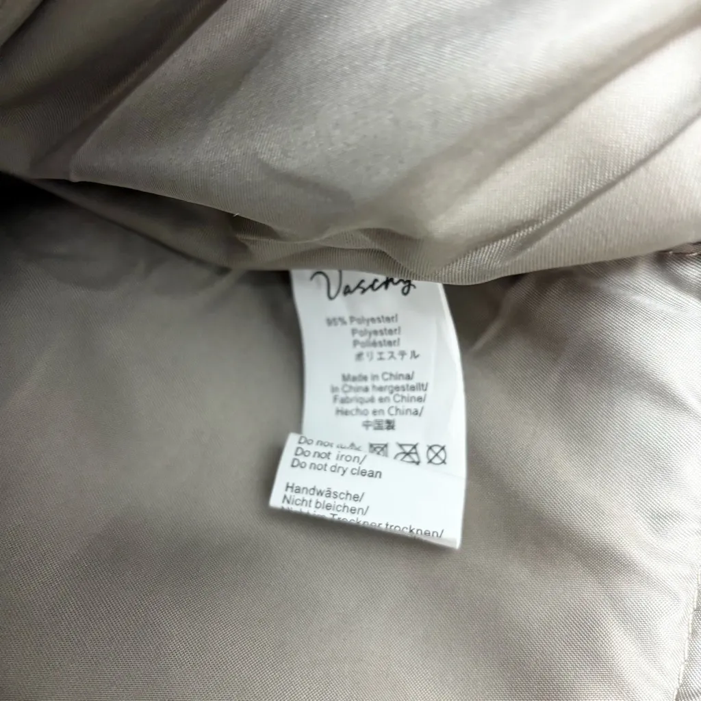 VASCHY Beige Quilted Tote Bag with zipper Tan - Image 7