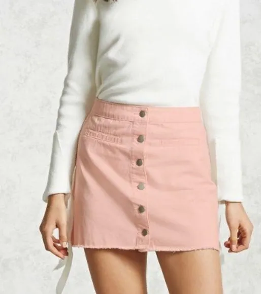 NWT  Frayed Button Down Mini Skirt - Image 2