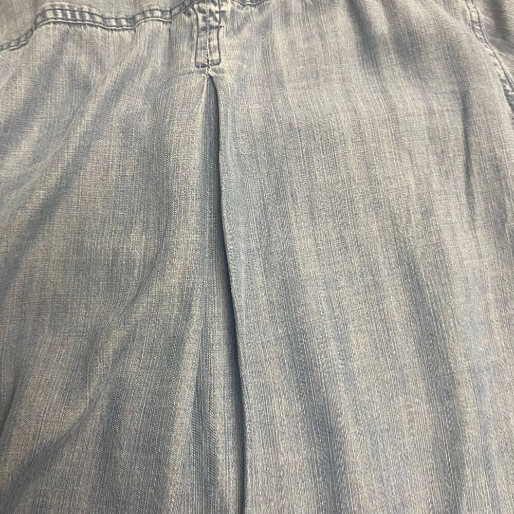 VELVET HEART Women’s Tencel  Collared Button Down Shirt Cap Sleeve Size‎ 1X Blue - Image 4