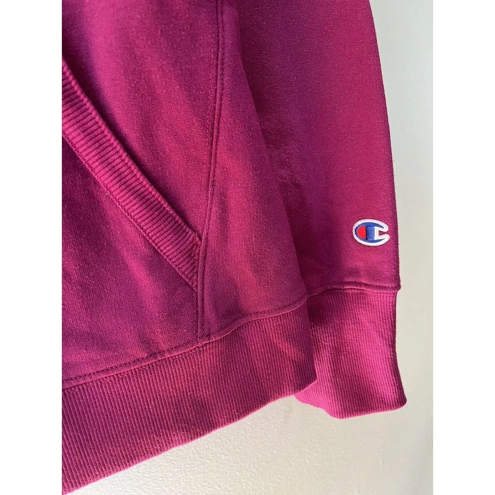 NWT Champion Powerblend Purple Pull Over Spell Out Logo Fleece Lined Hoodie XS - Image 4