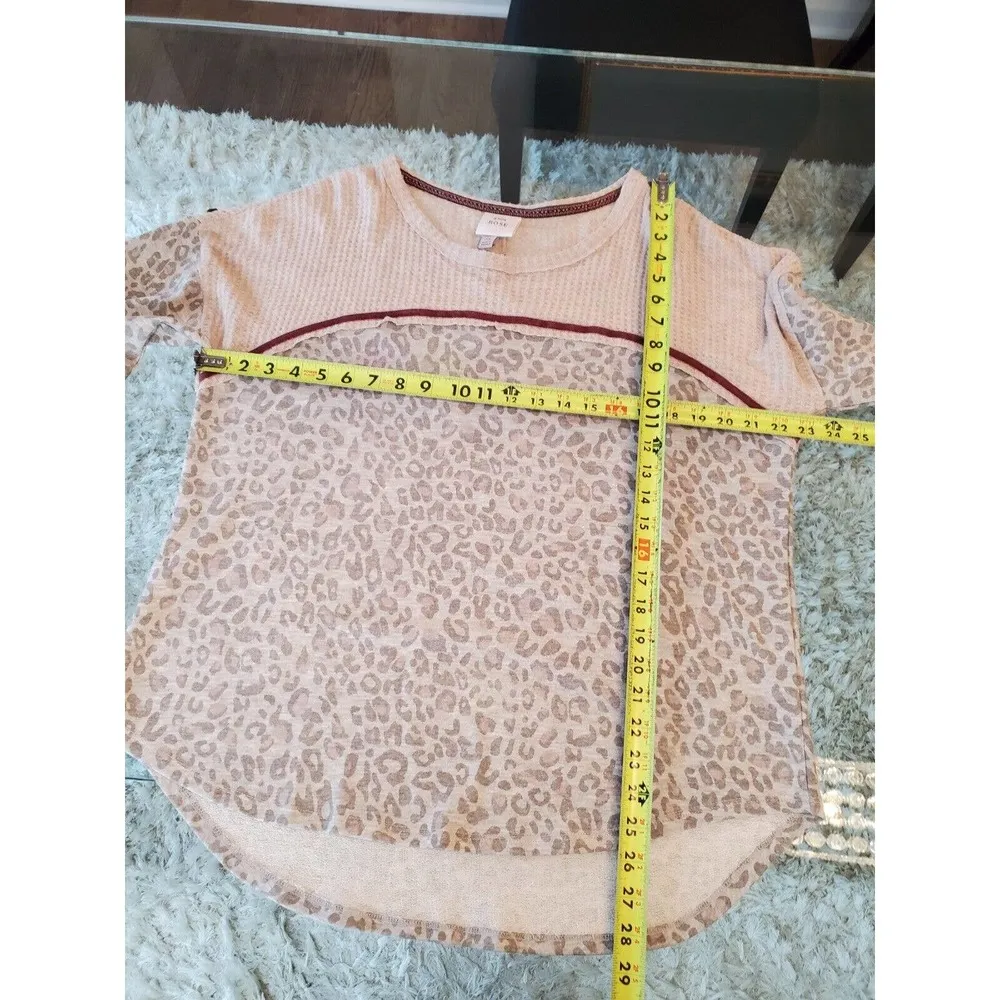 Knox Rose Womens Beige Cotton Long Sleeve Round Neck Pullover Sweater Size XL - Image 14