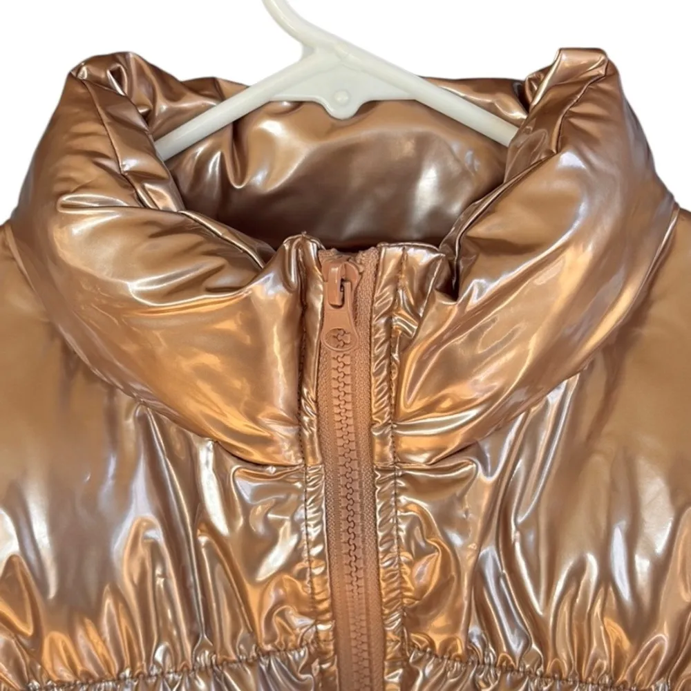 Like New Steve Madden Eden Puffer Coat Metallic Size Small - Image 6