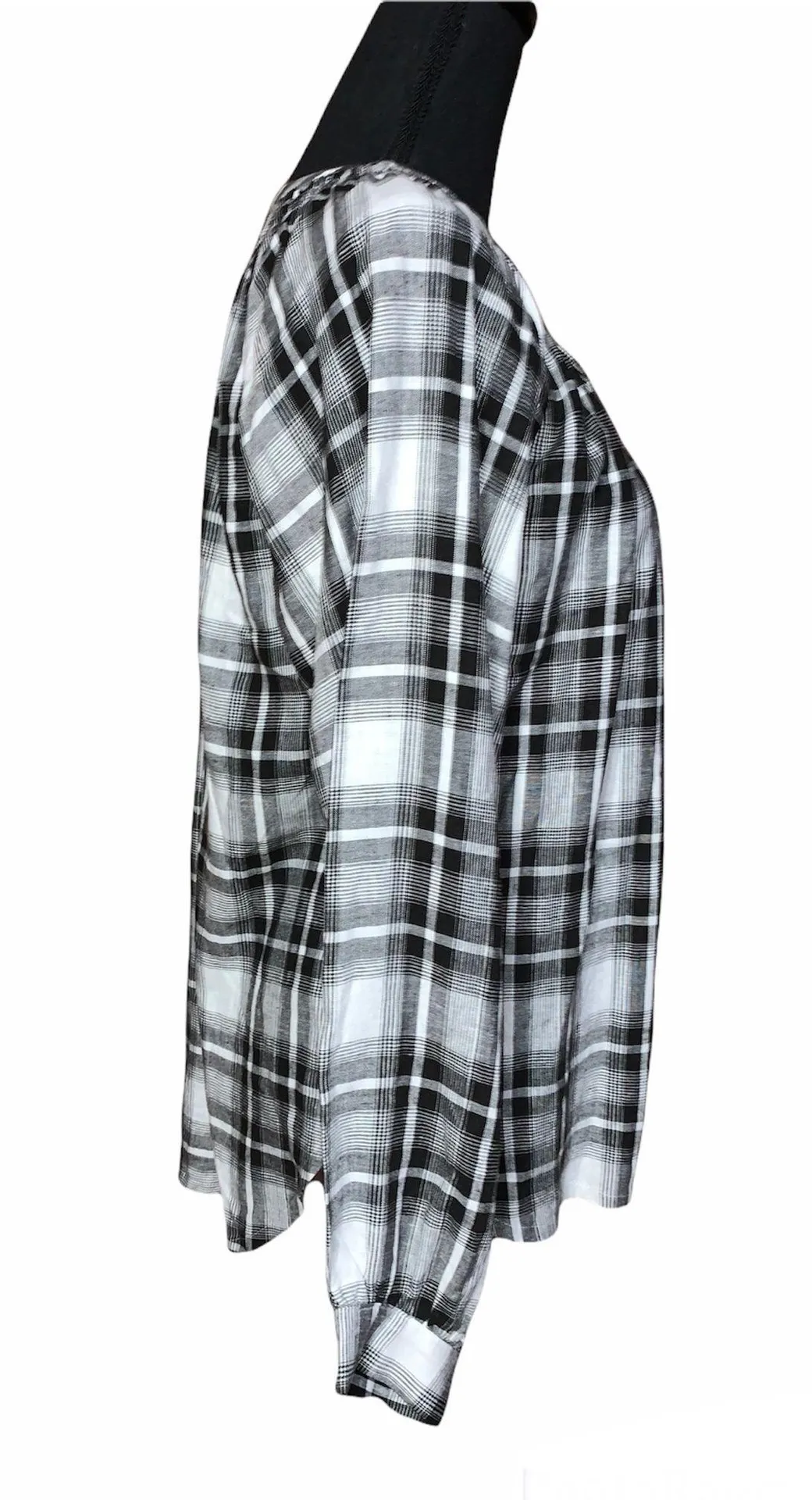 Plaid Button Front Top - Image 2