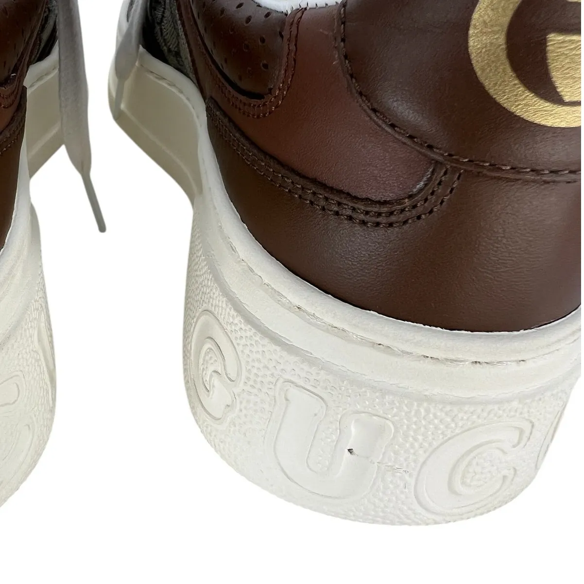 Gucci GG Supreme Canvas Leather Trimmed Sneakers - Image 9