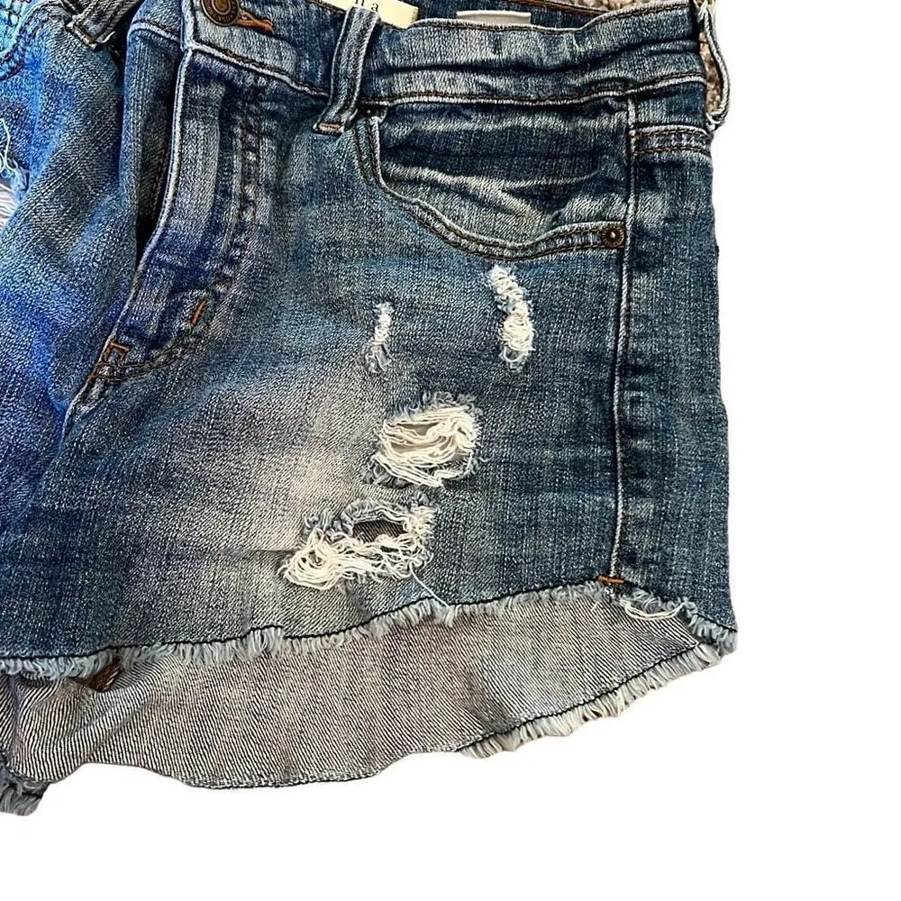 Eunina High Rise cut off distressed denim shorts - Image 3