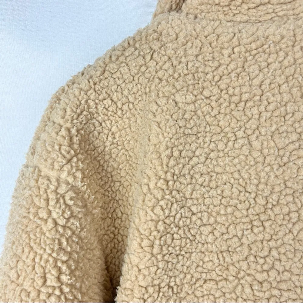 I.AM.GIA Pixie Full Zip Teddy Sherpa Caramel Brown Oversized Jacket S - Image 7