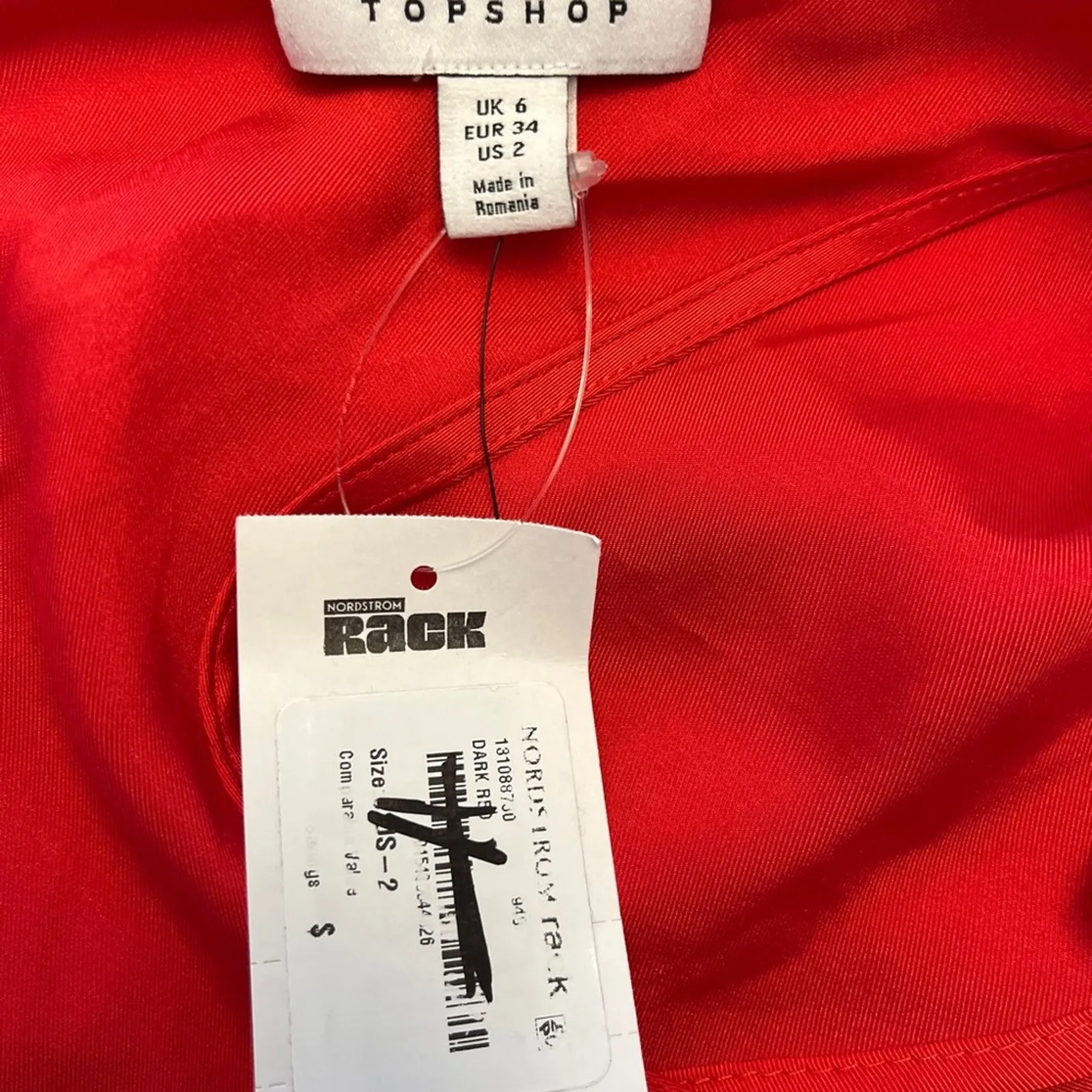 Topshop Elegant Red Ruffle Wrap Dress Women’s Size 2 Nordstrom Rack NWT Party - Image 2