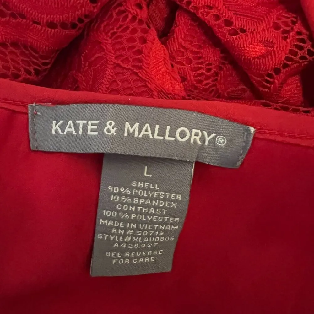 Kate & Mallory Red Lace Blouse - Image 4