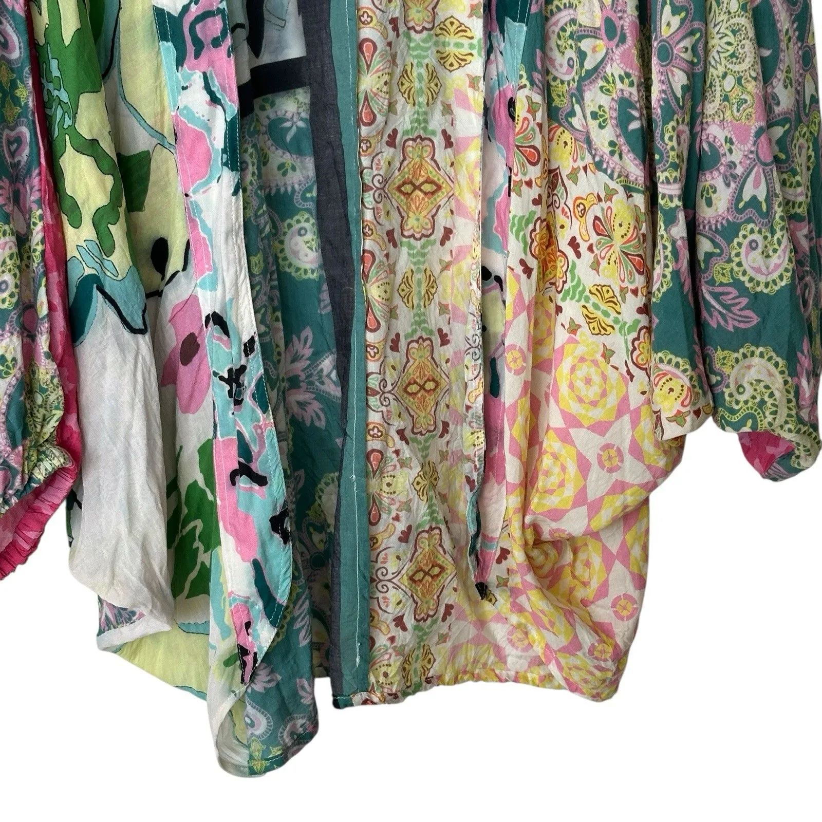 Anthropologie Kimono Multicolored Mixed Pattern one Size - Image 6