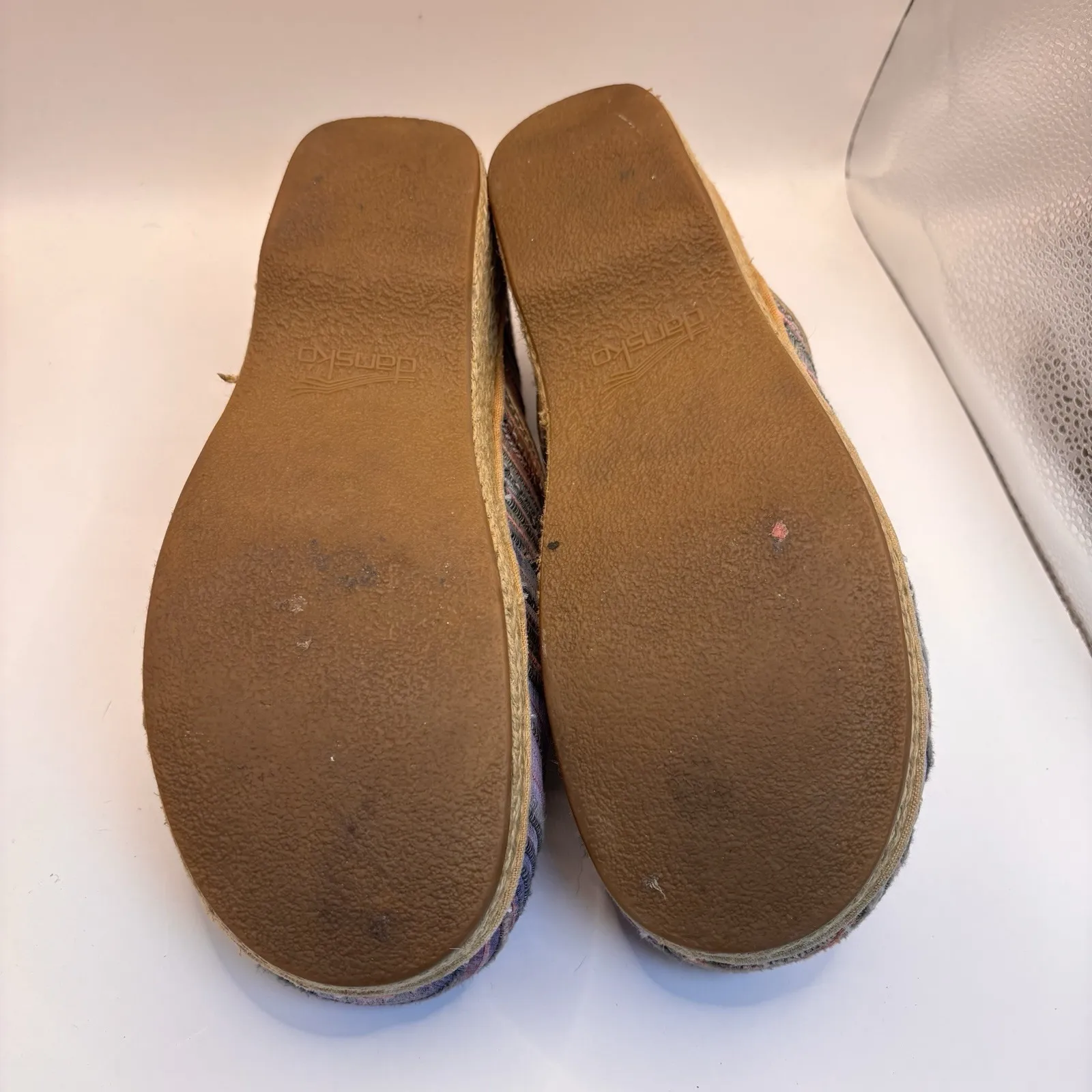 Dansko Pro Clogs Slip On Shoes Womens 41/10.5 Multicolor Pastel Jute Wedge Heel - Image 8