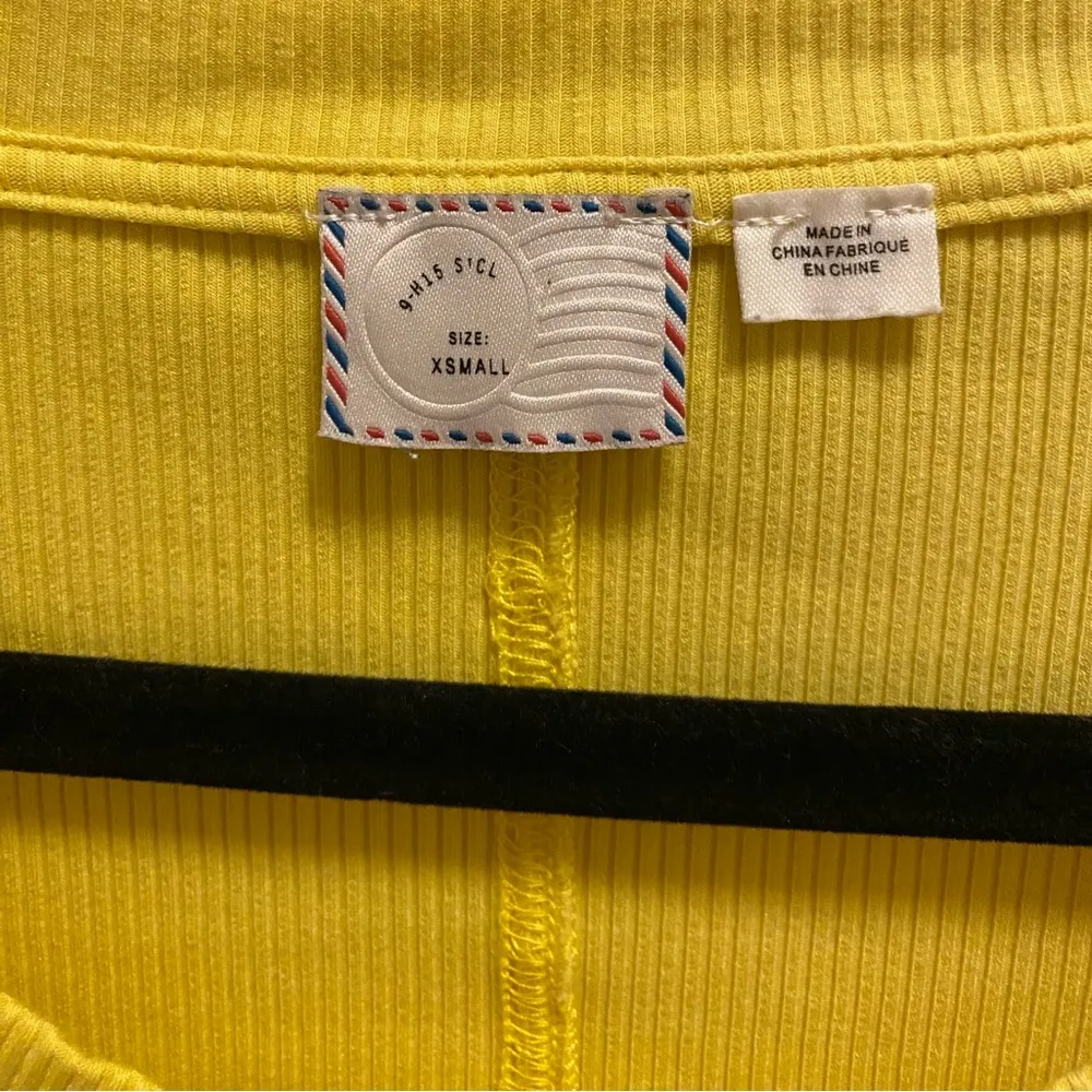 Anthropologie Postcard Yellow Ribbed Long Sleeve Tee Size XS - Image 3