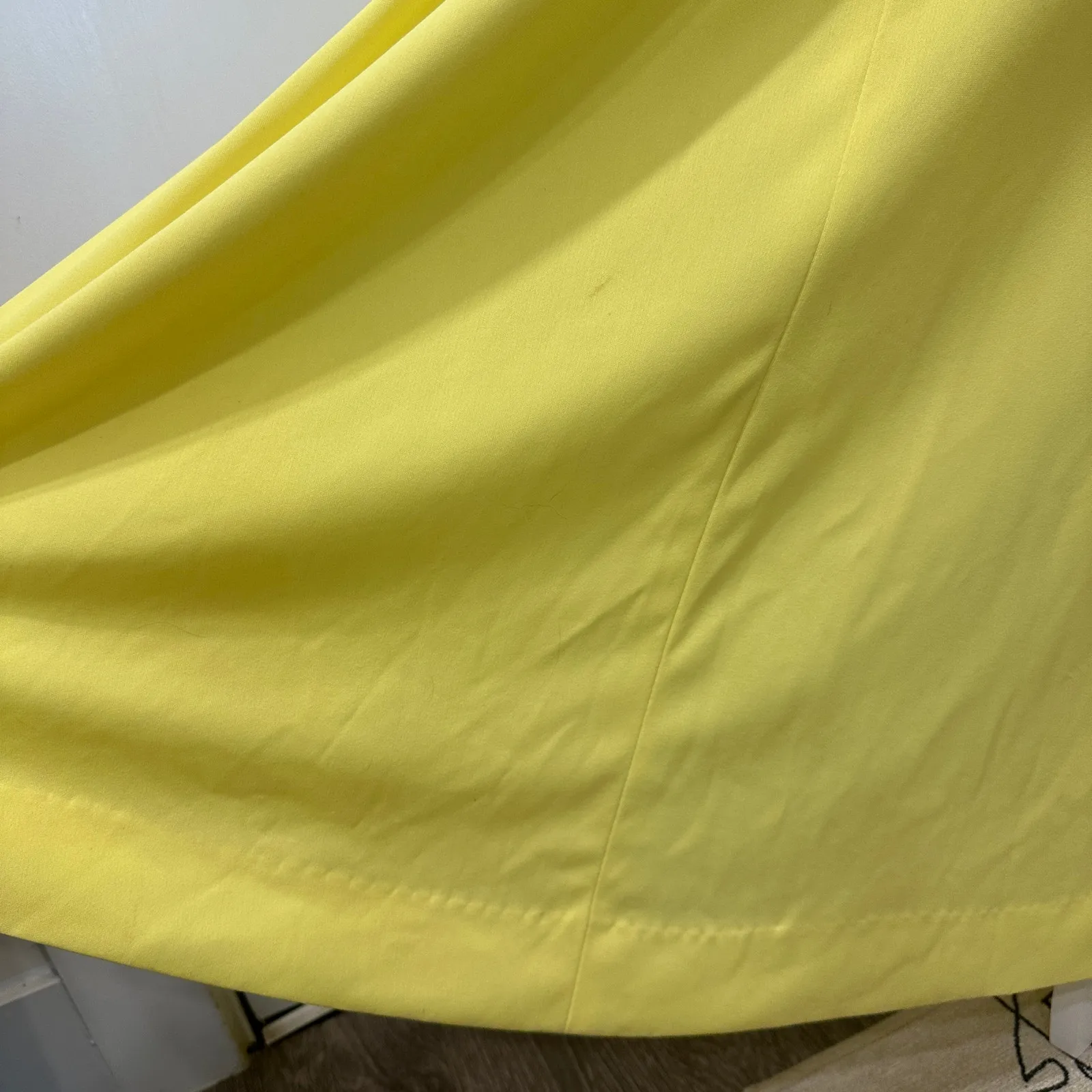 Vintage 1970s Victorian Edwardian Revival Yellow Lace Neck Maxi Dress Costume XS - Image 14