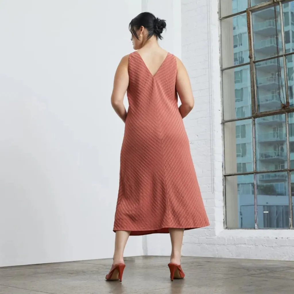 Everlane NWT Rust Colored City Striped Sleeveless V-neck Midi Dress - Image 10