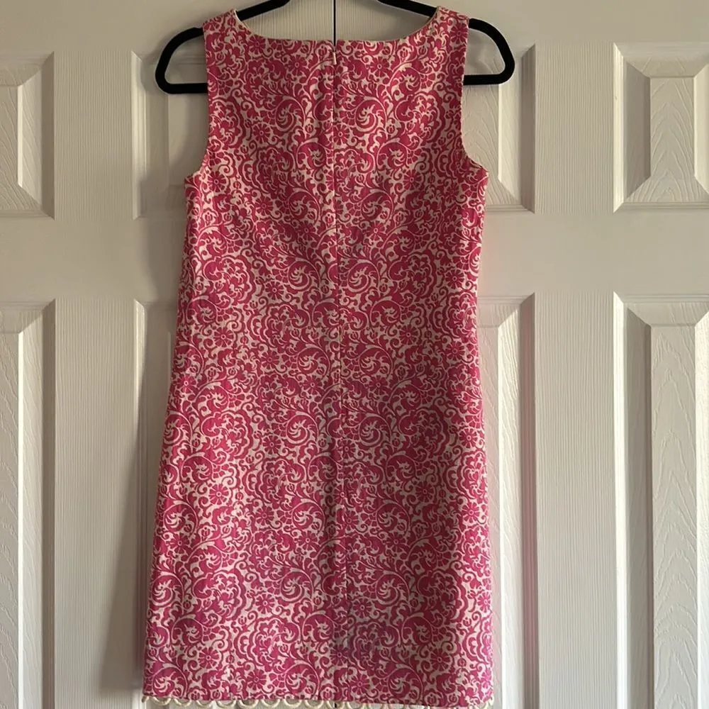 Lily Pulitzer Women’s Daytime Party Pink & Cream Tank Sheath Dress Size 4 - Image 4