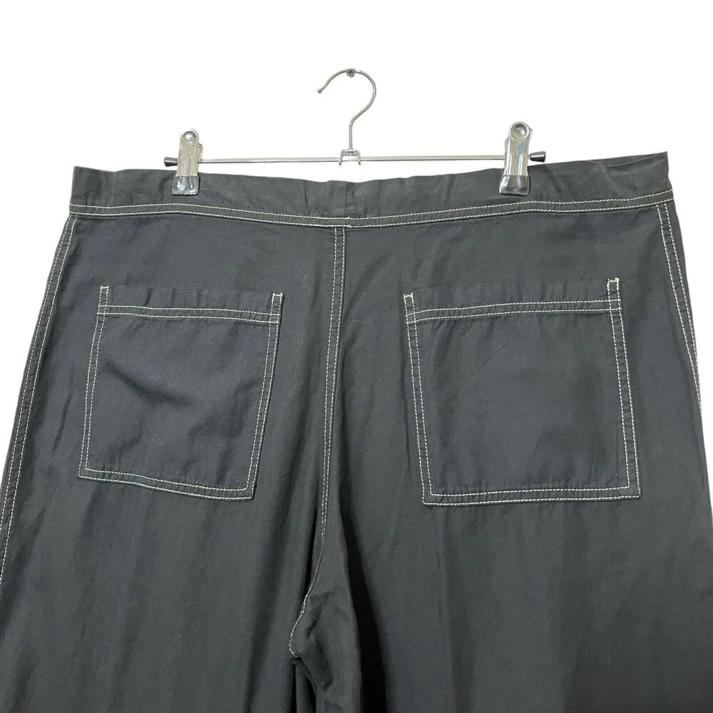 James Perse Relaxed Baggy Fit Contrast Stitch Pull On Drawstring Pants Size 3 - Image 6