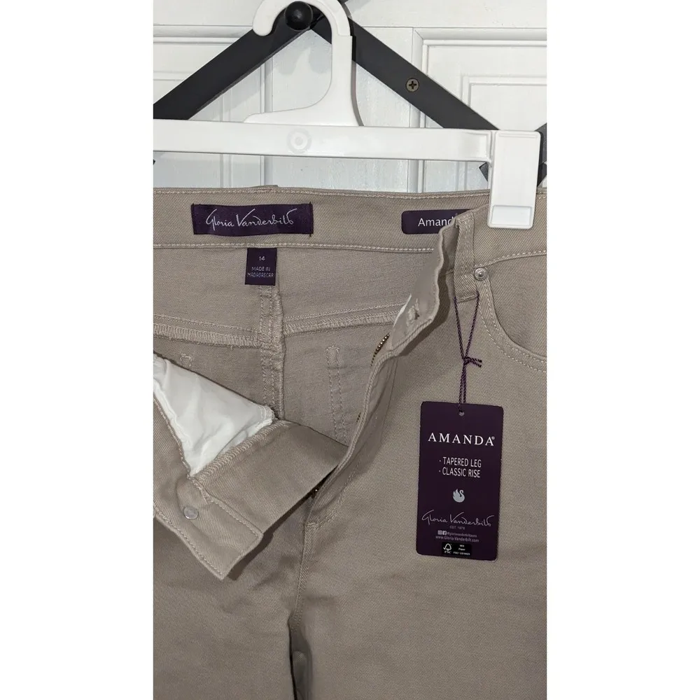 NWT Slimming Gloria Vanderbilt Stretch Amanda Jeans -Beige - Size 14, New W/Tags - Image 5