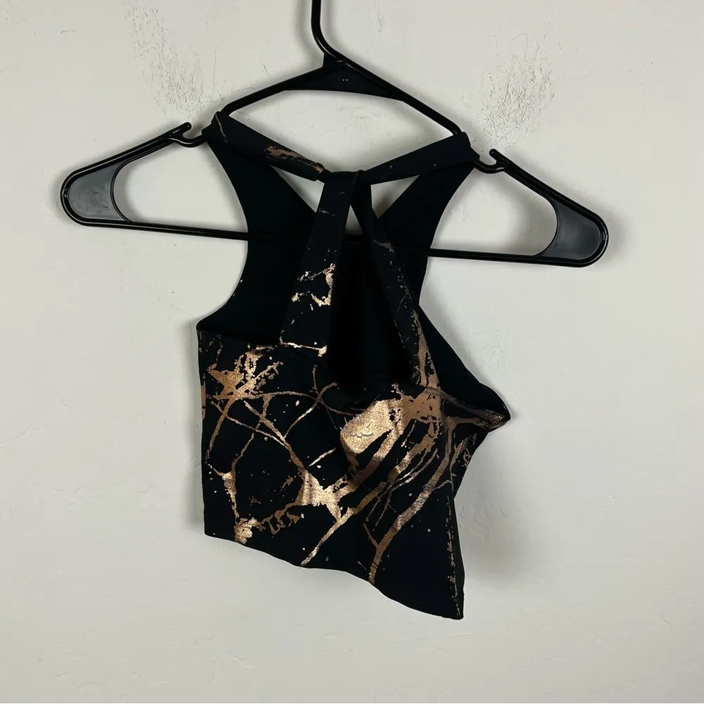 Beyond Yoga Metallic Foil Cracked Asymmetric Bra - Image 6